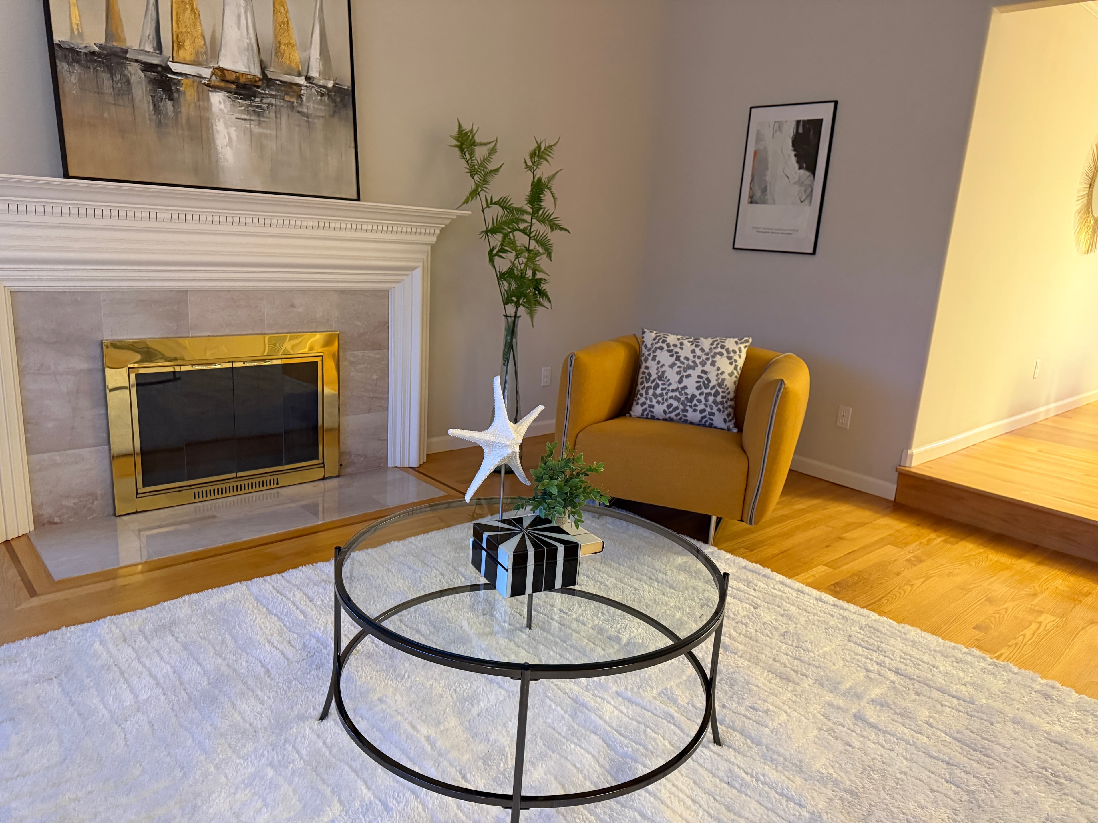 Living Room — Fireplace & Accent Chair