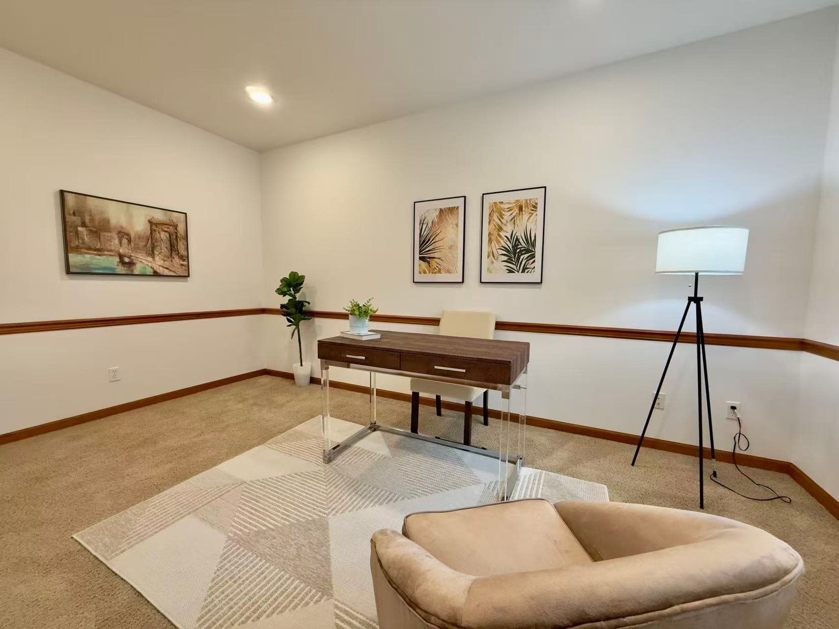 Home Office — Full View with Tripod Lamp