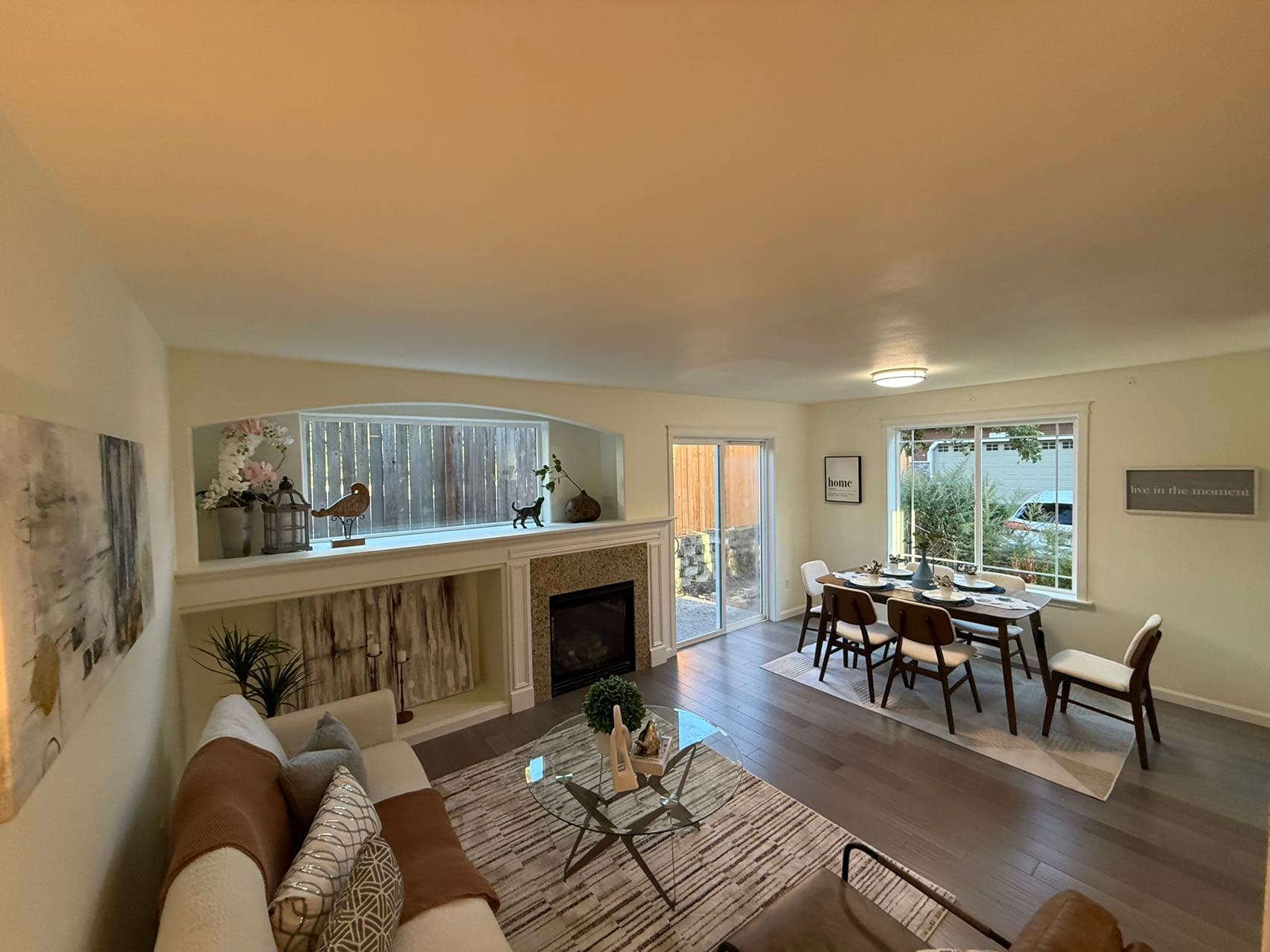 Living Room & Dining Room — Open Plan Wide View