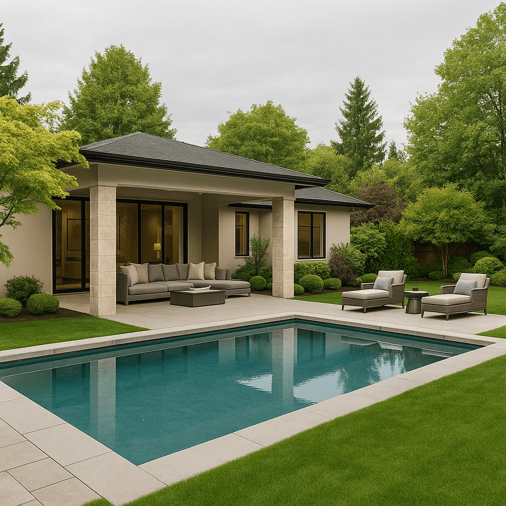 Outdoor — Luxury Pool, Patio Lounge & Pool House