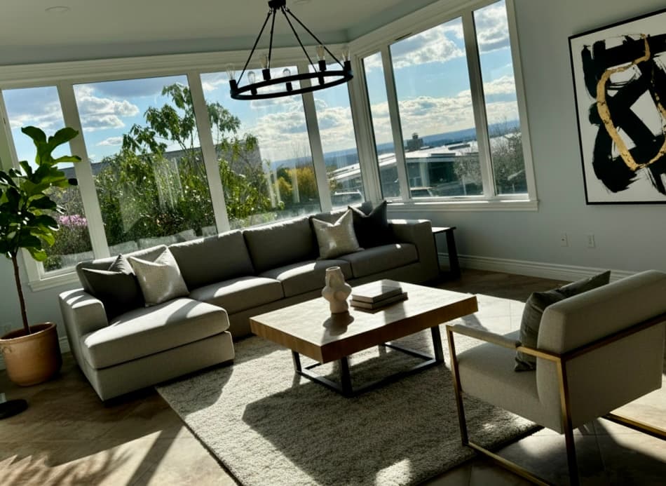 City View — Dark Sofa