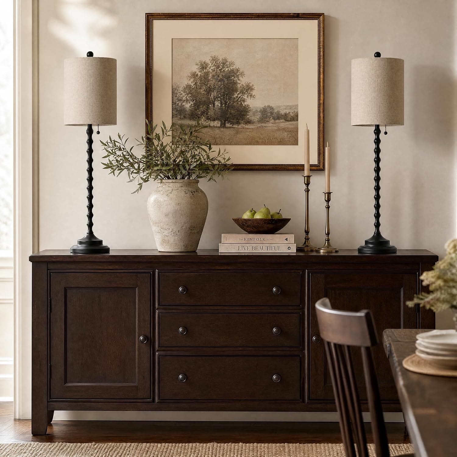 Set of 2 Black Buffet Lamps