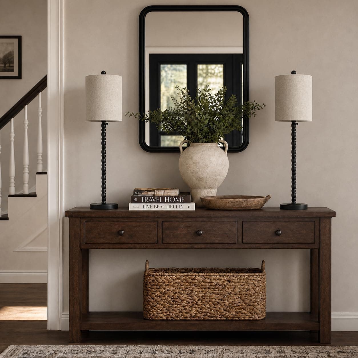Set of 2 Matte Black Buffet Lamps
